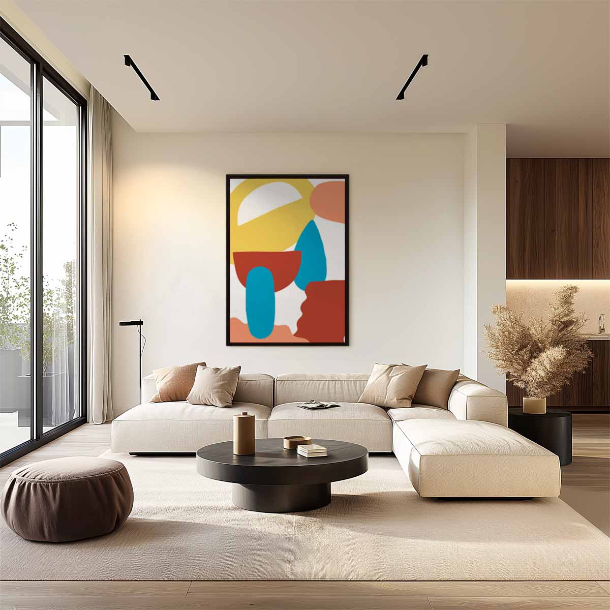Speelse Vormen en Kleuren Kunstwerk-canvas-dibond-plexiglas-wanddecoratie-WallArtistic