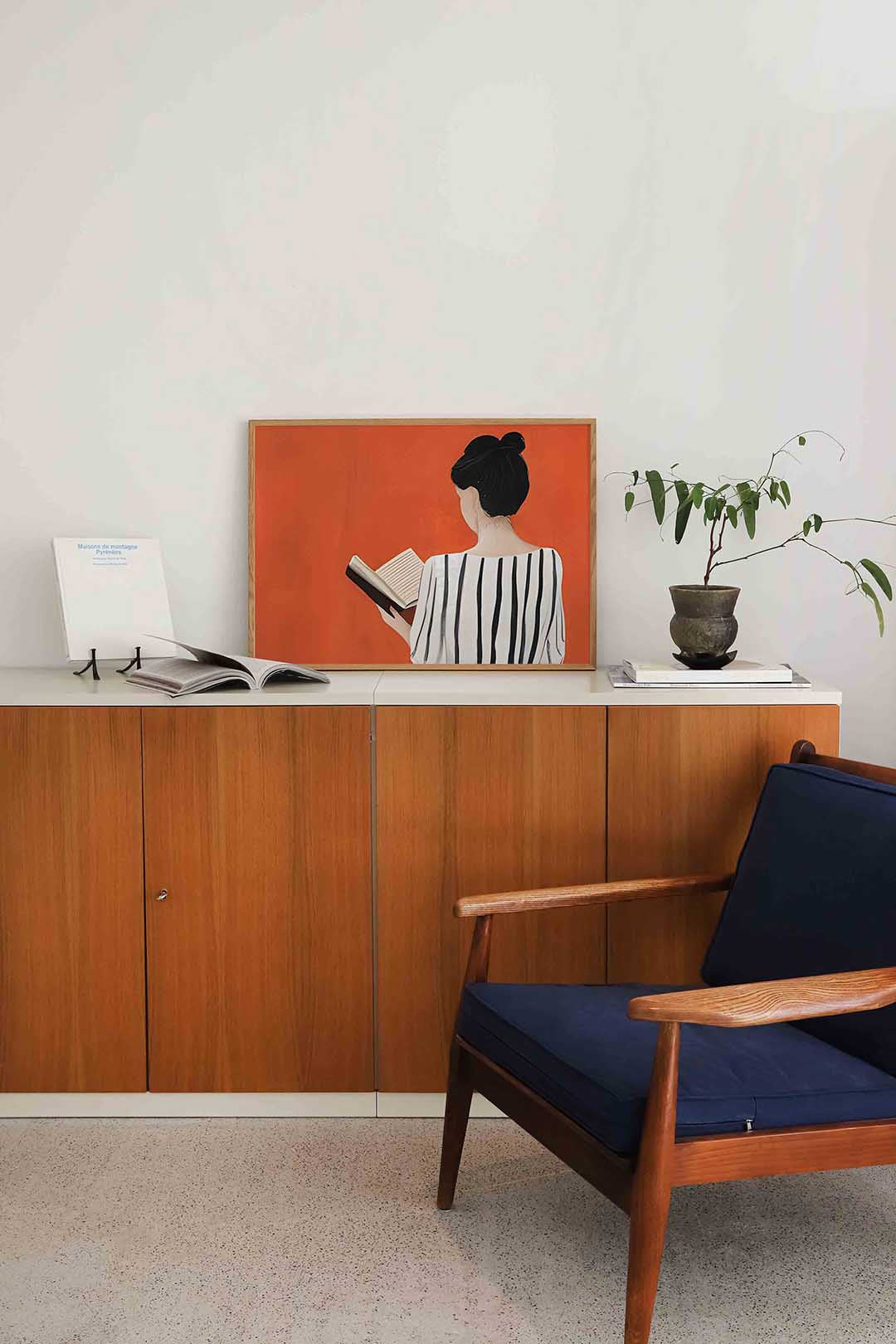 Vrouw met boek Poster