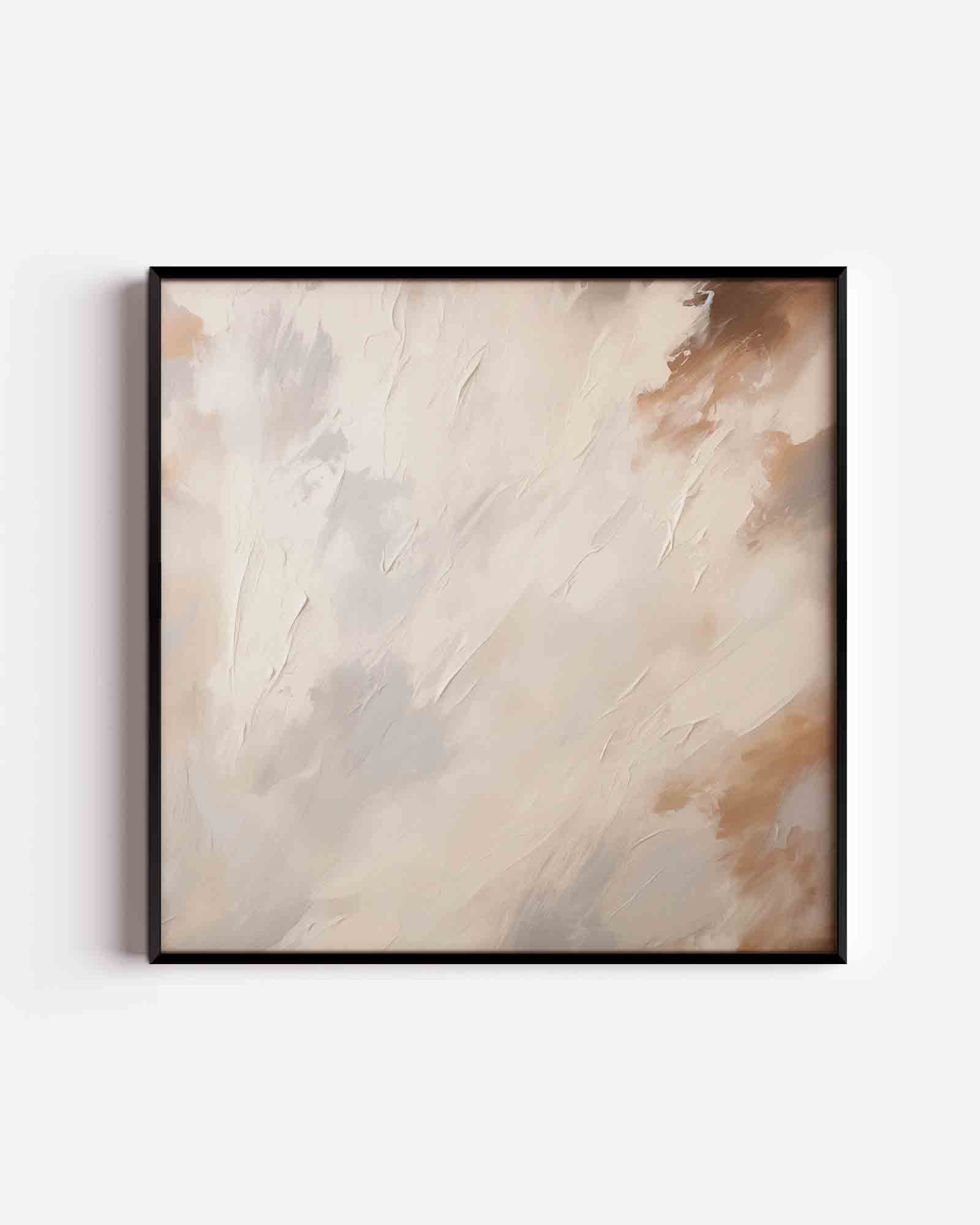 Abstracte beige en grijze Poster
