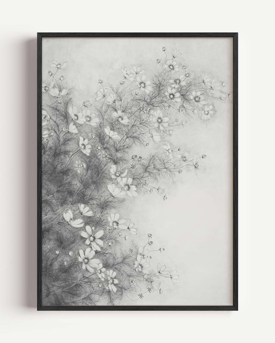 Bloemenpracht in Zwart-Wit Poster-WallArtistic