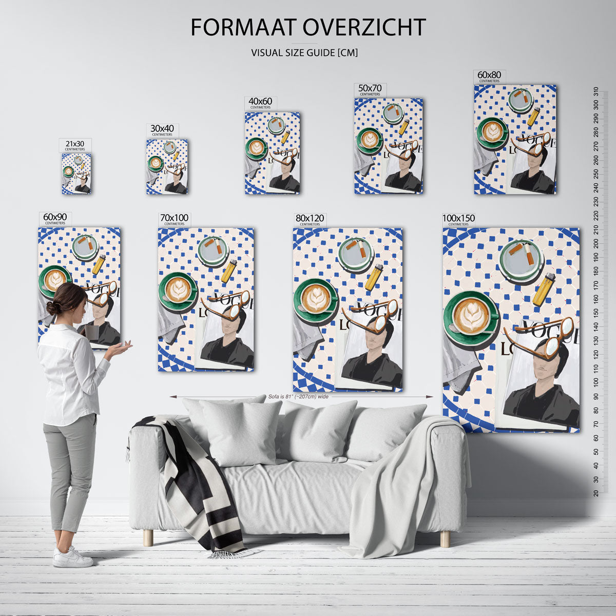 Tafel met koffie en tijdschrift Poster