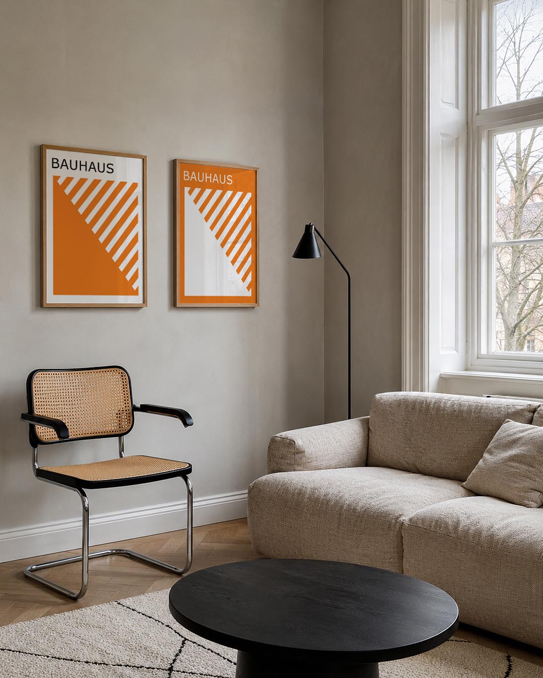 Oranje lijnenspel Posterset