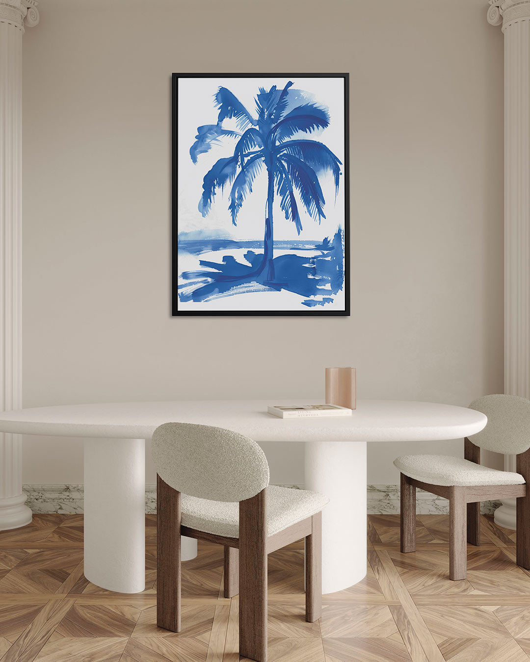Blauwe palmboom Kunstwerk