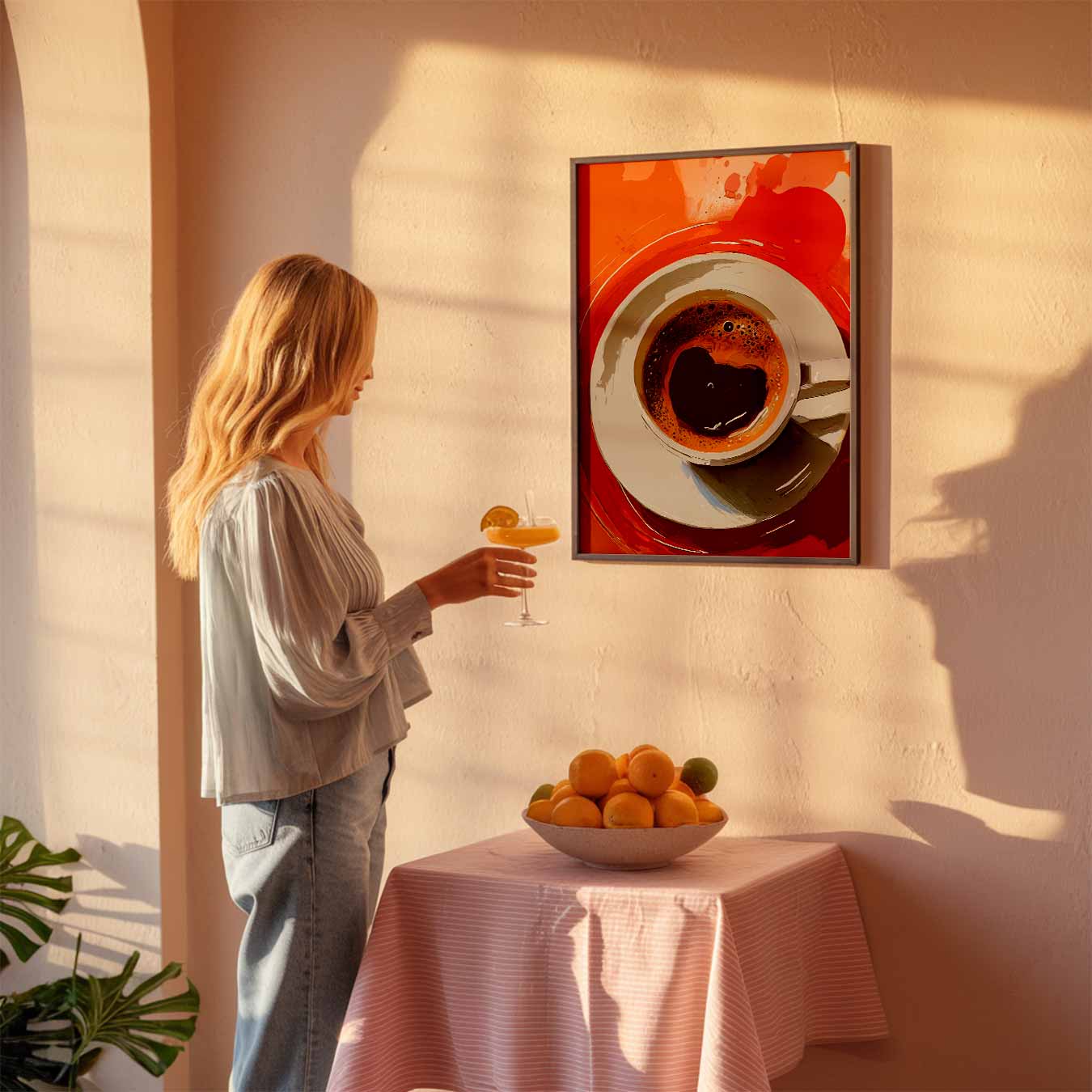Warm Hart Cappuccino Poster-WallArtistic