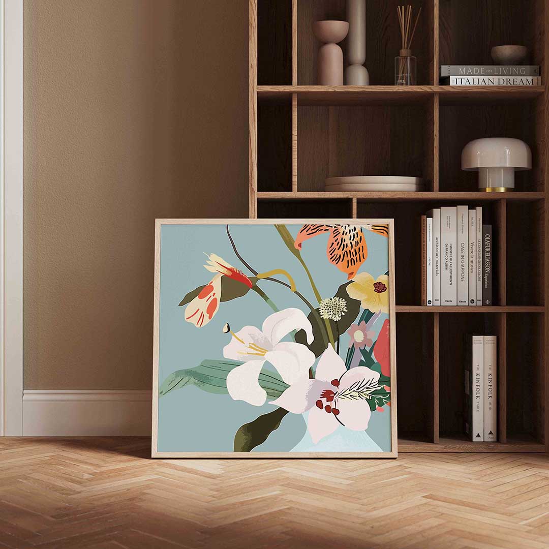 Bloemen in vaas Poster