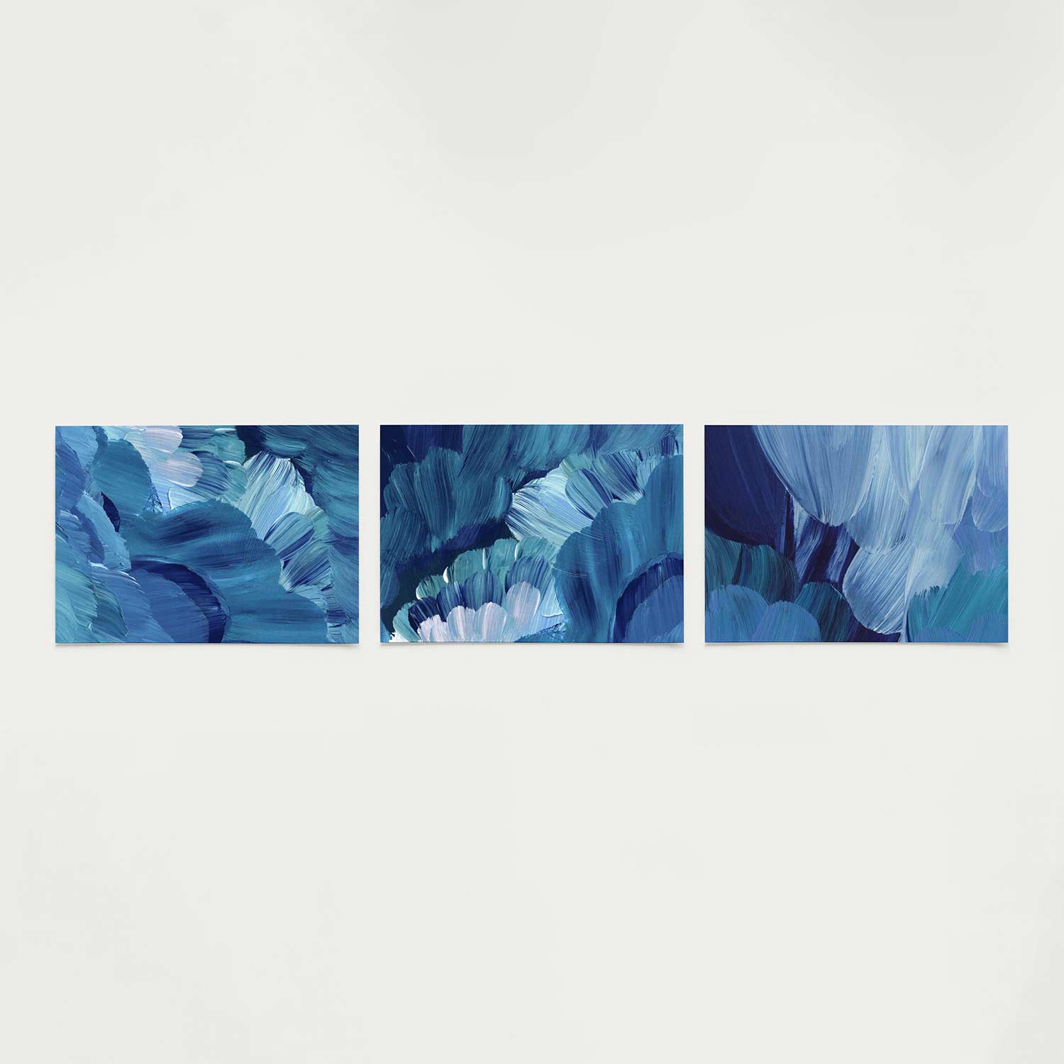 Blauwe borstelstreken Posterset
