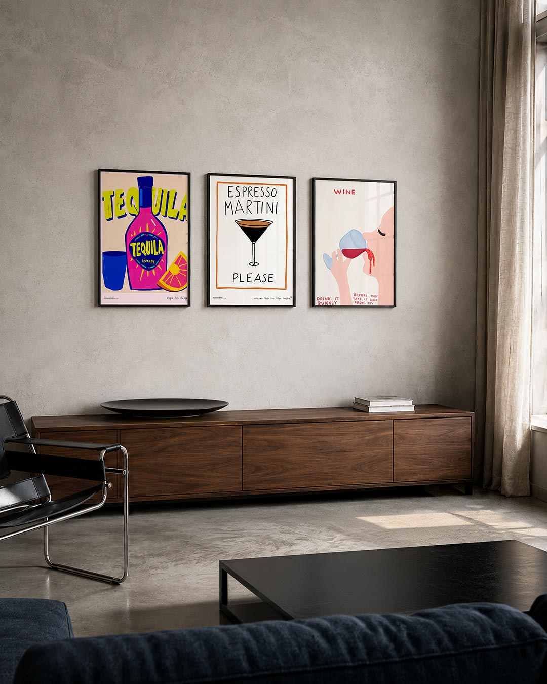 Kleurrijke flesvorm Posterset