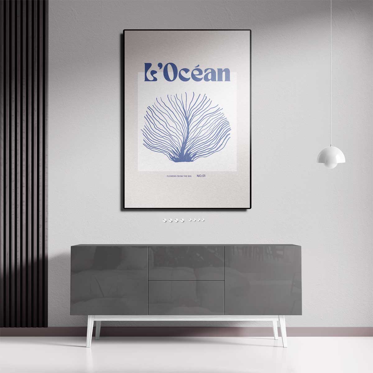L'Océan - Bloem van de Zee Kunstwerk-canvas-dibond-plexiglas-wanddecoratie-WallArtistic