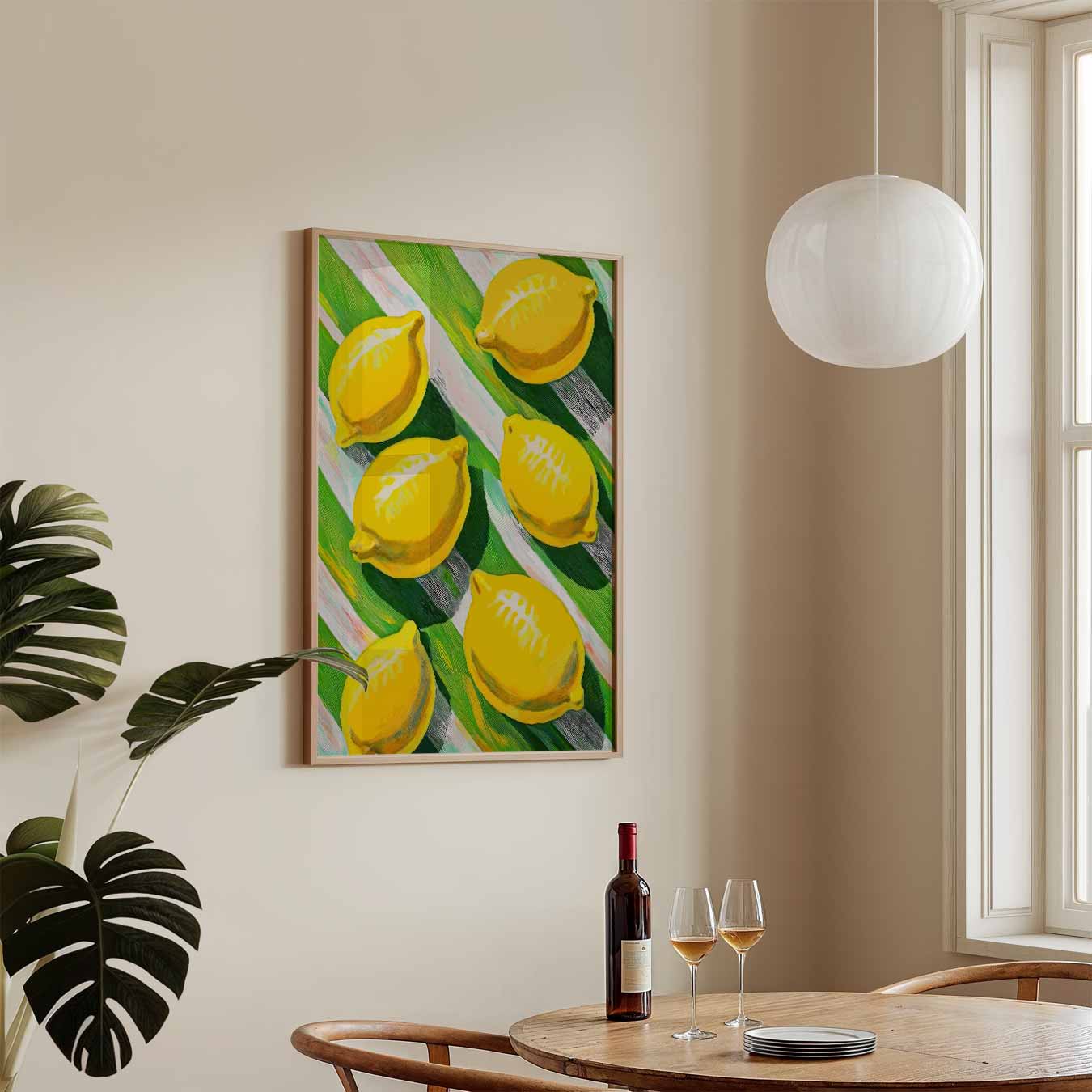 Zonnige Citroenen Kunstposter-WallArtistic