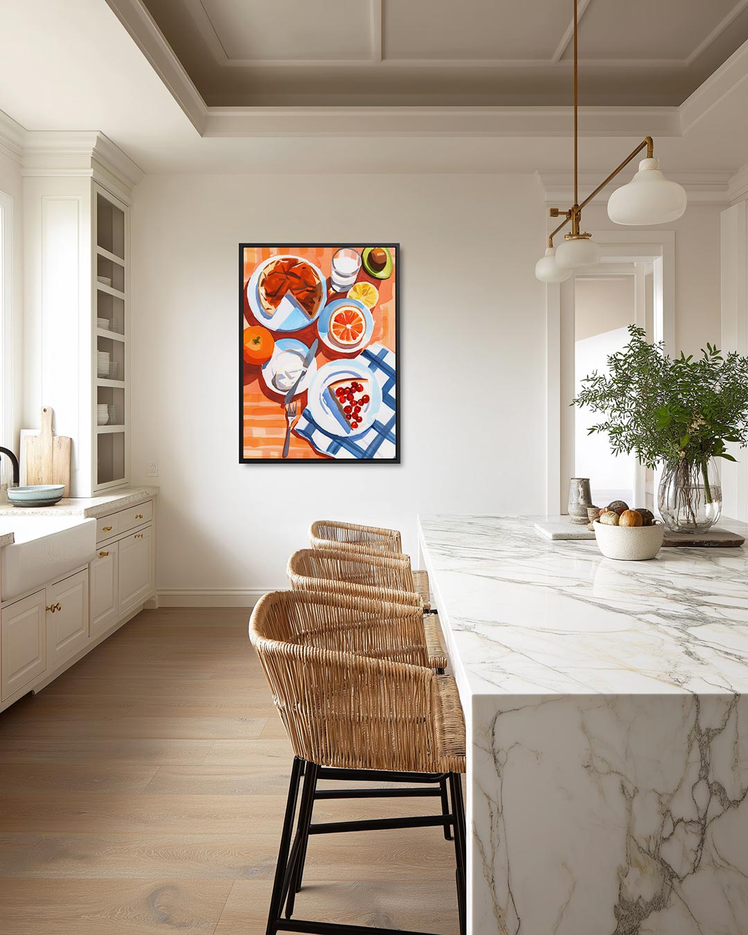 Vrolijk ontbijt tafereel Kunstwerk