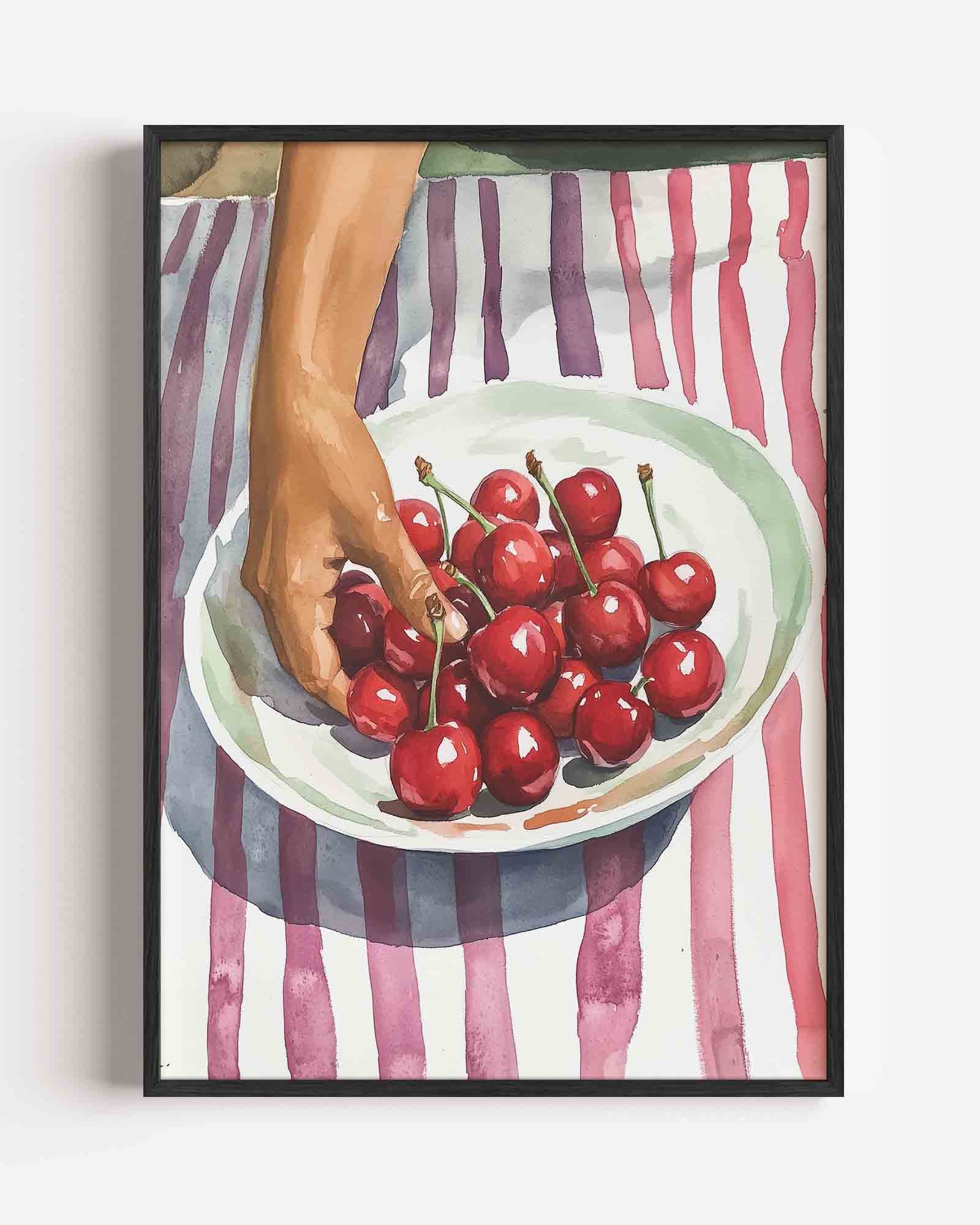 Kersen op schaal Poster