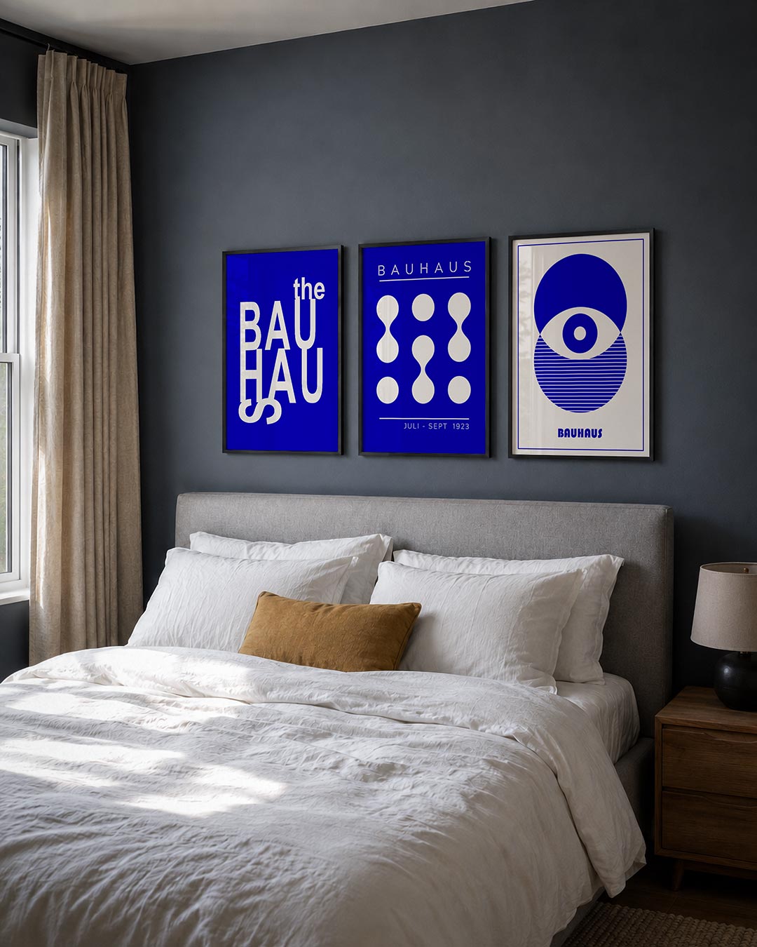 Typografisch blauw Posterset