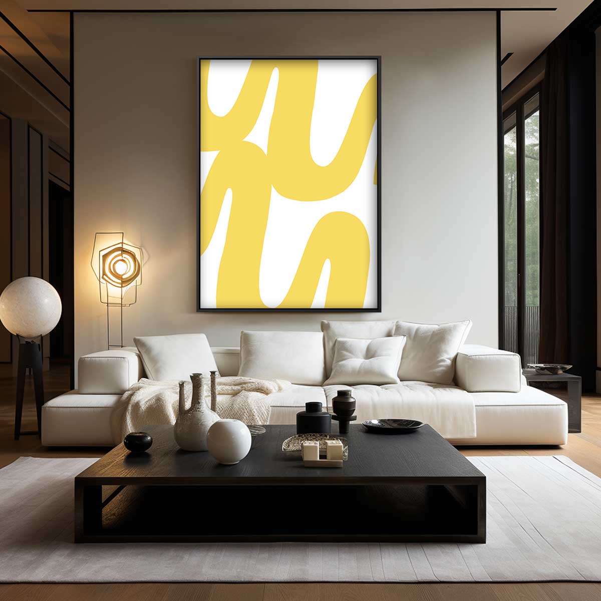 Gele Golf Kunstwerk-canvas-dibond-plexiglas-wanddecoratie-WallArtistic