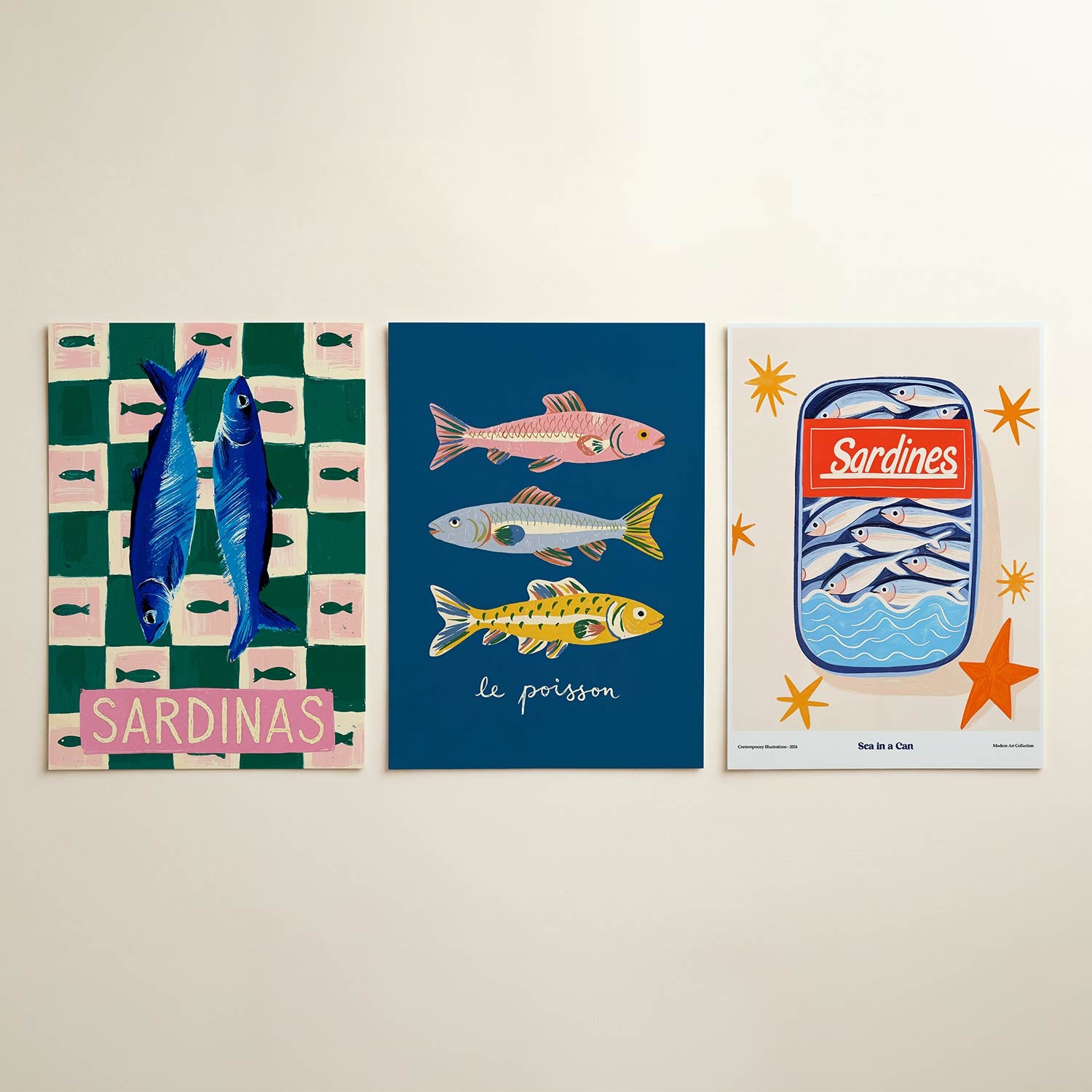 Vissen en patronen Posterset