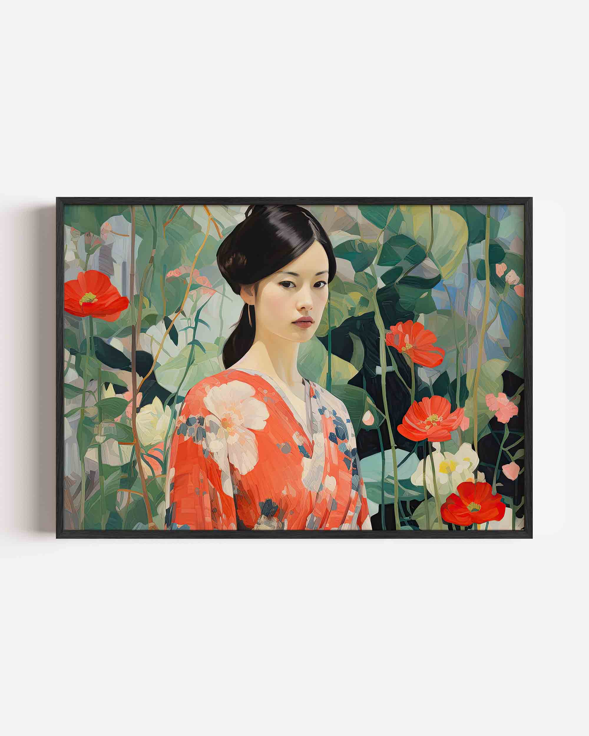 Vrouw in bloemen Poster