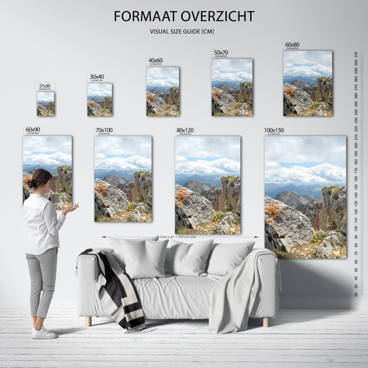 Berglandschap met rotsen Poster