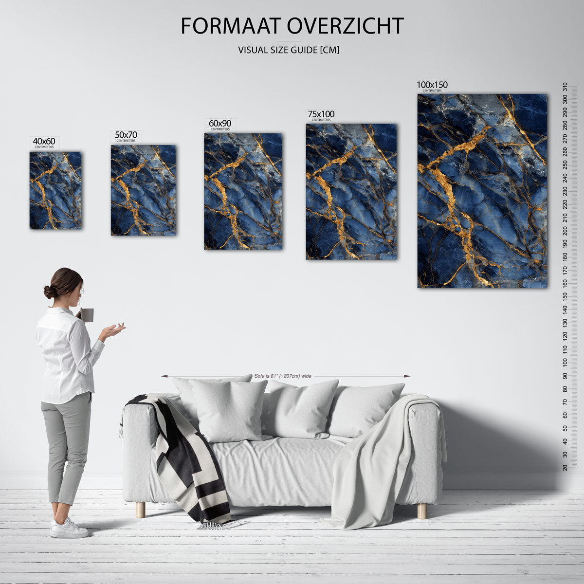 Dynamische marmerstructuur Kunstwerk