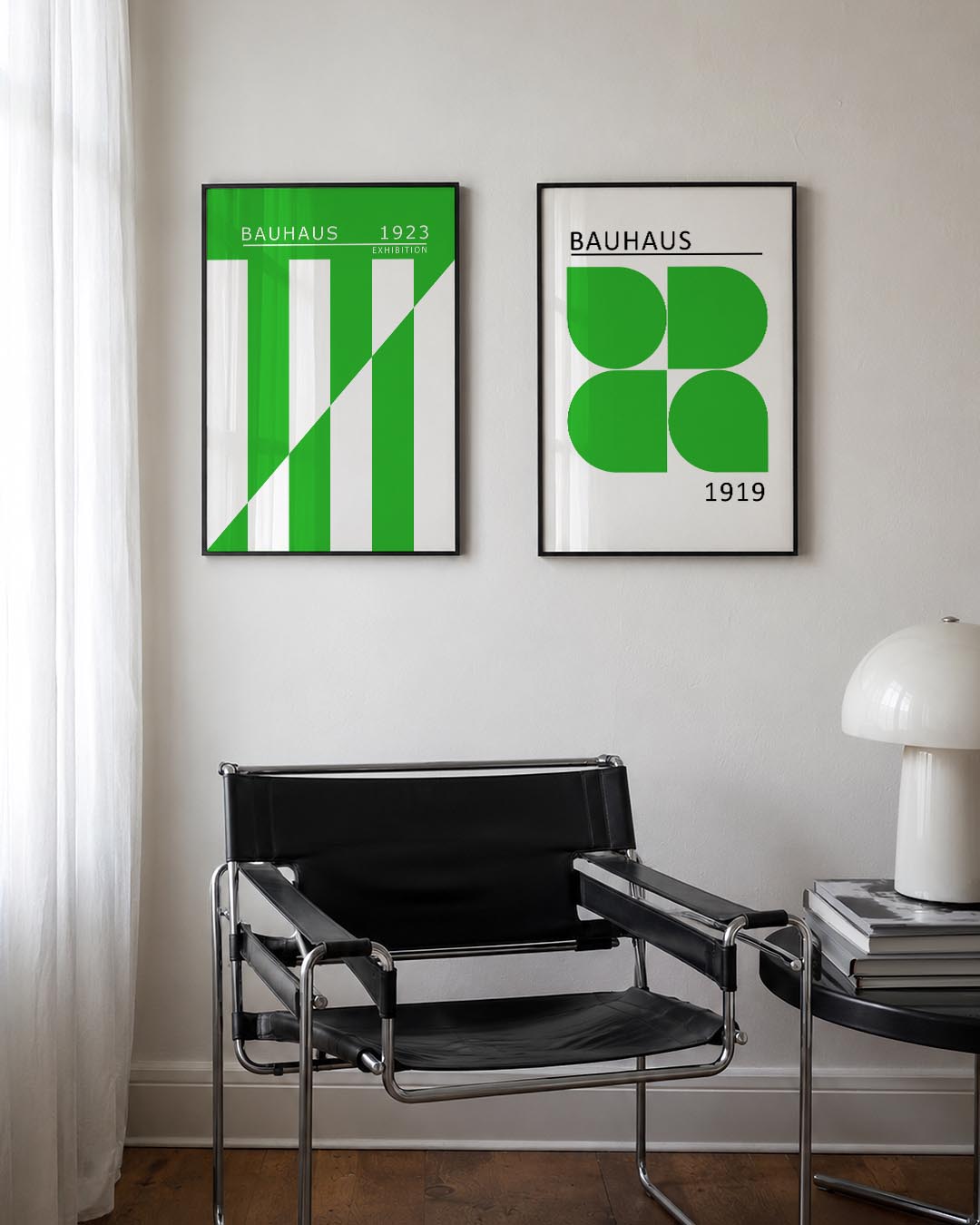 Groene lijnenspel Posterset