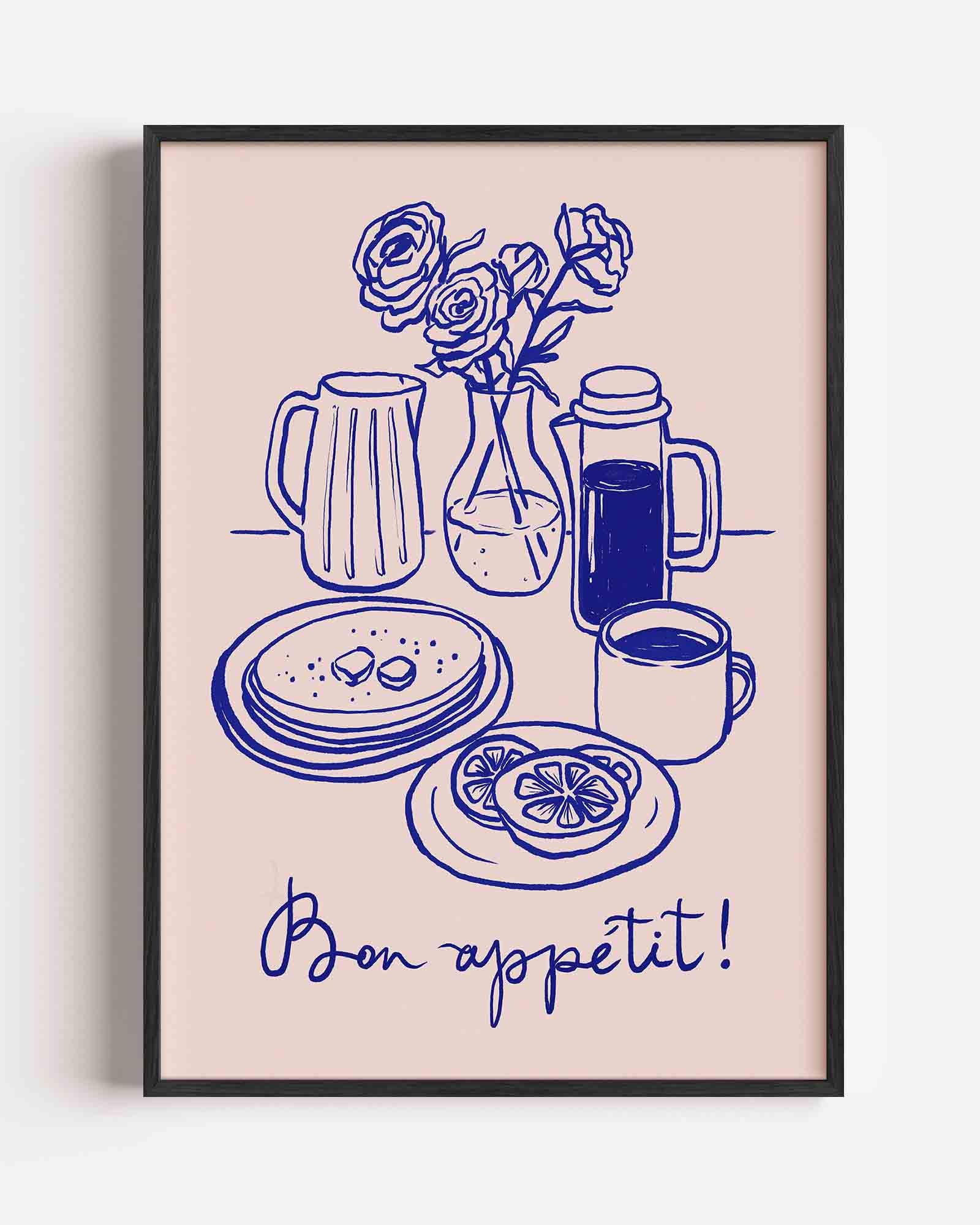 Ontbijt illustratie Poster