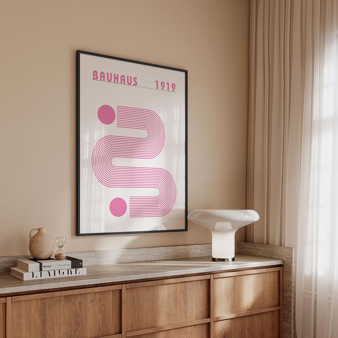 Lijnen en cirkel Poster