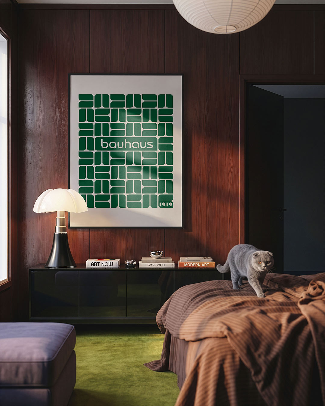 Groene vormenpatroon Poster
