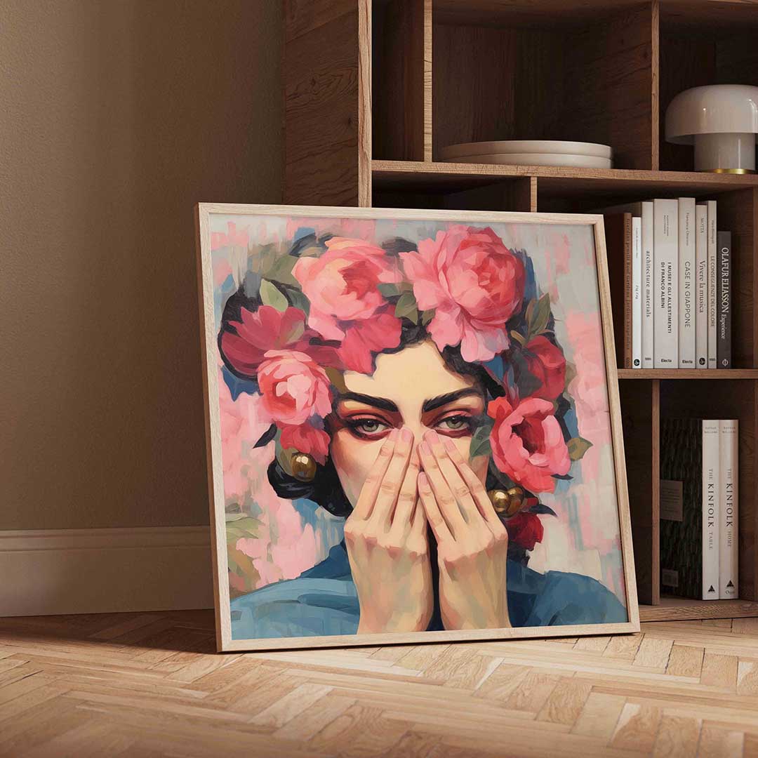Vrouw met bloemen Poster