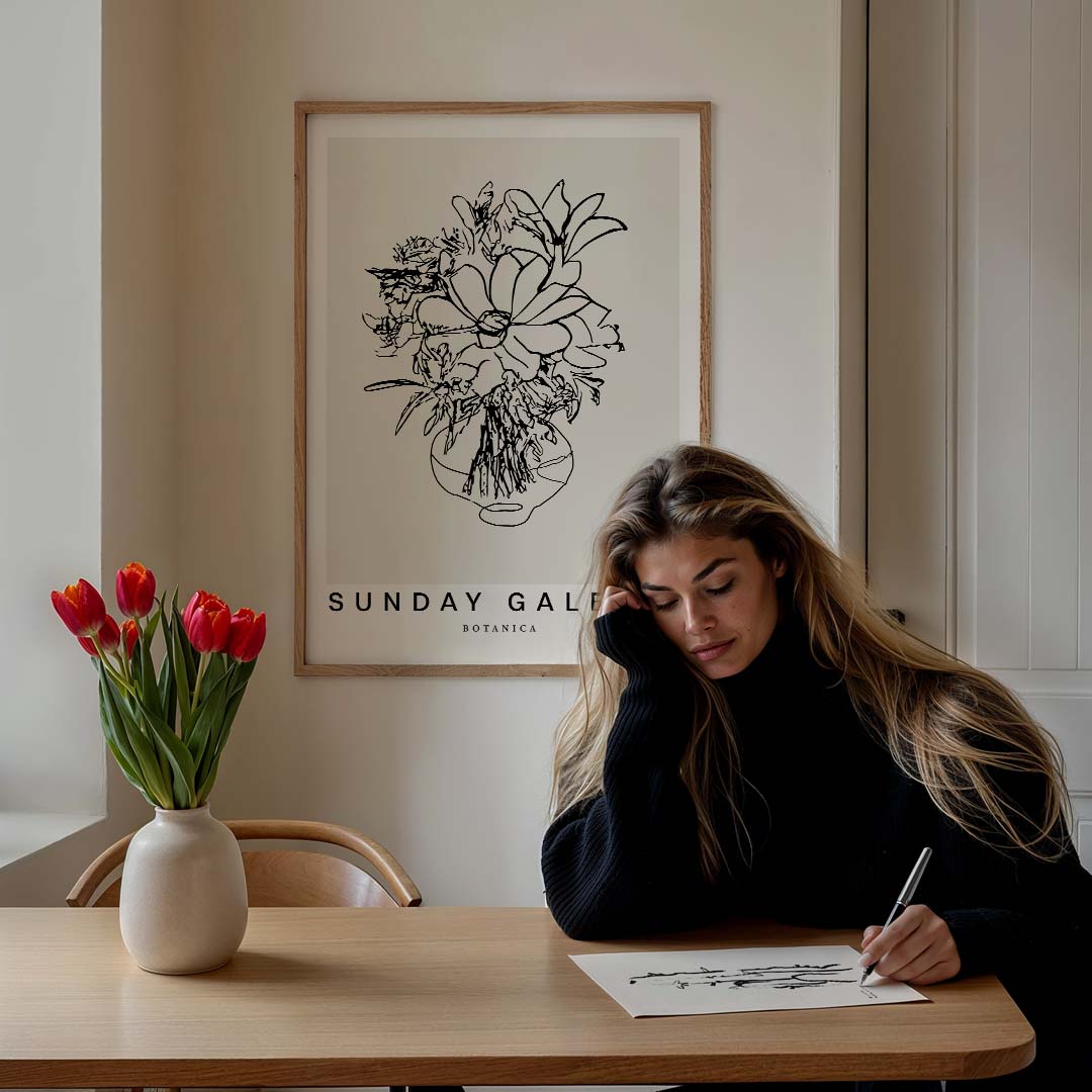 Moderne Bloemenkunst Poster-WallArtistic