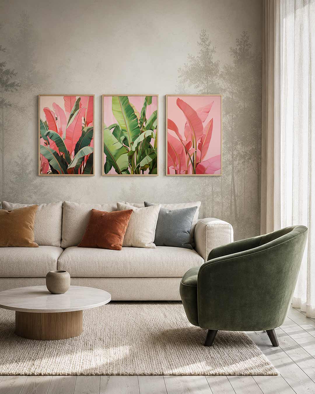 Bladpatroon en kleur Posterset