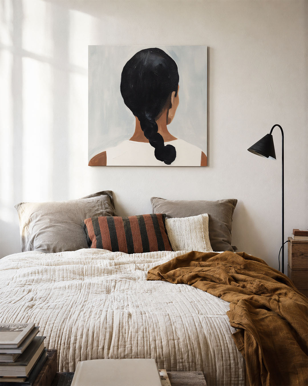 Vrouwelijke silhouet achteraanzicht Kunstwerk
