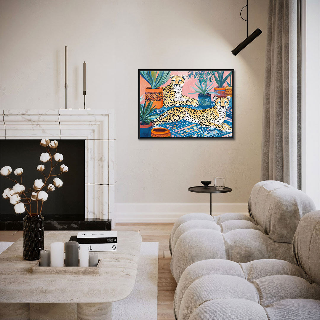 Luipaarden en planten Kunstwerk
