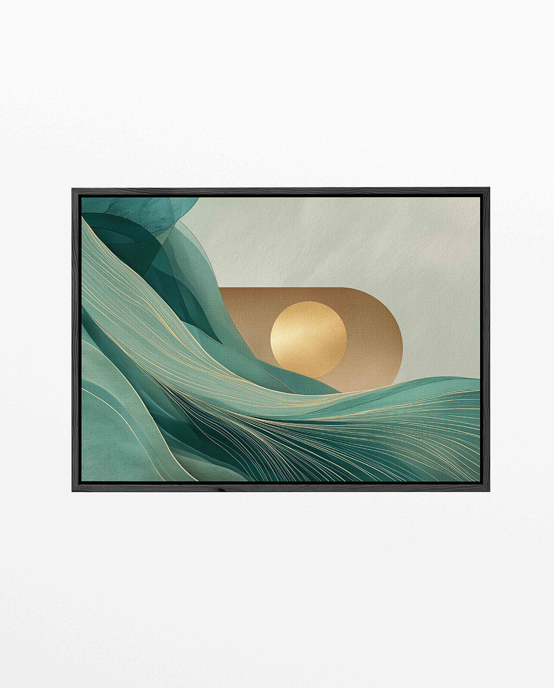 Golvende lijnen en cirkel Kunstwerk