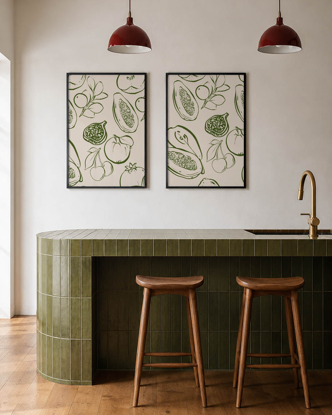 Fruitige lijnen Posterset