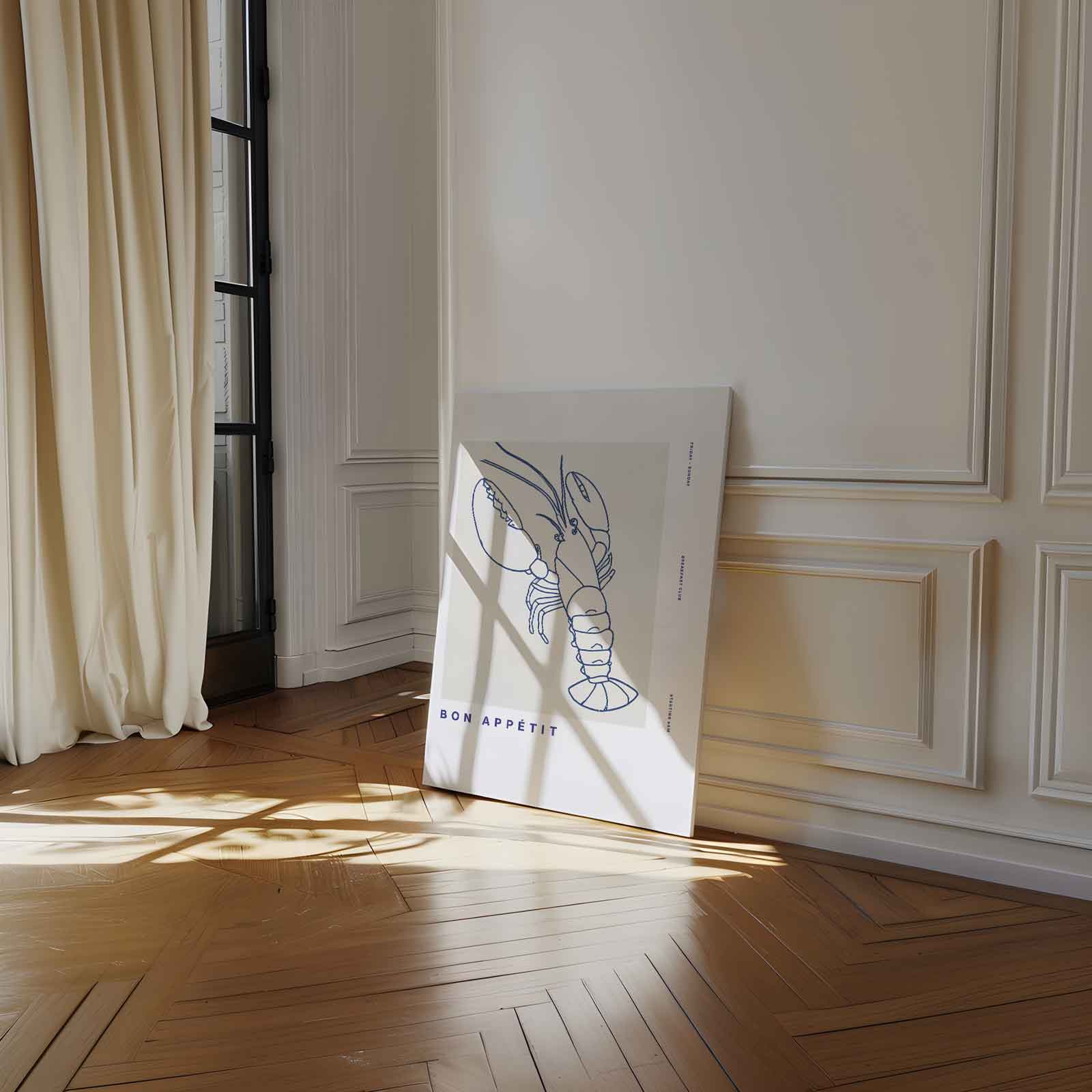 Bon Appétit Kreeftkunst Kunstwerk-canvas-dibond-plexiglas-wanddecoratie-WallArtistic