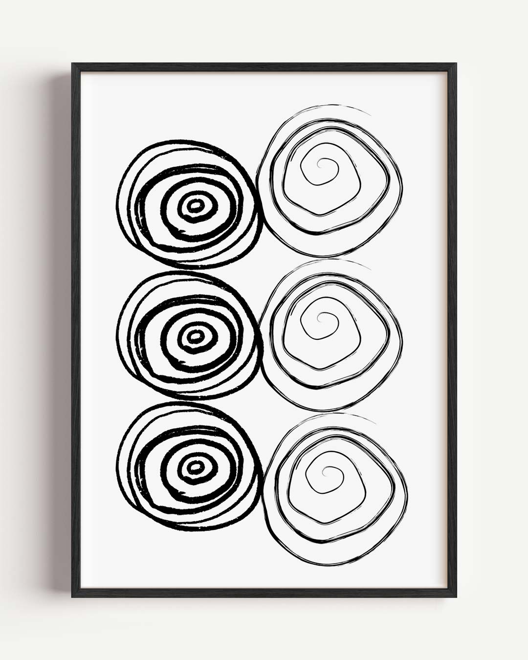 Minimalistische Spiraalpatronen Poster-WallArtistic