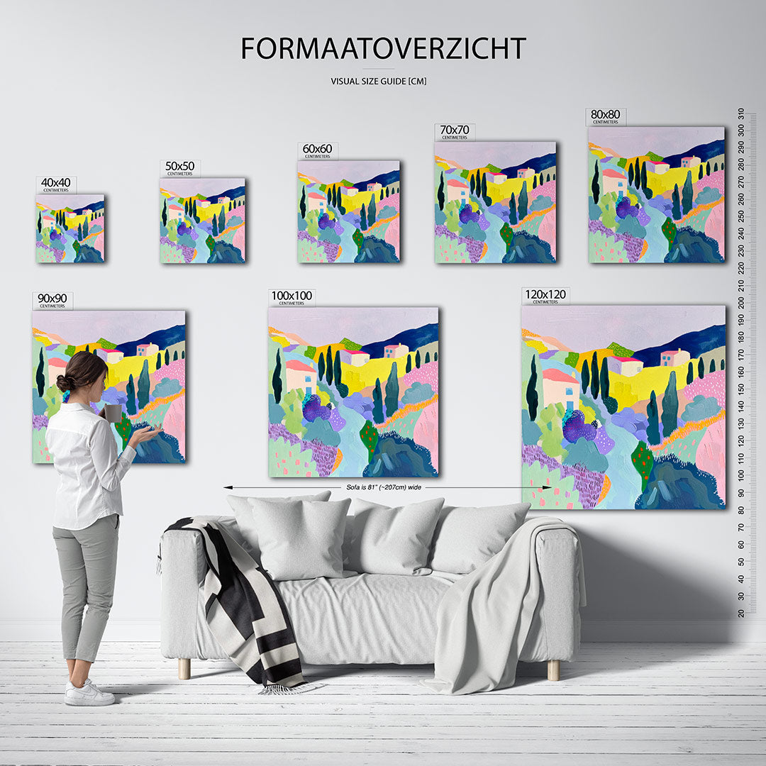 Kleurrijk landschap Kunstwerk