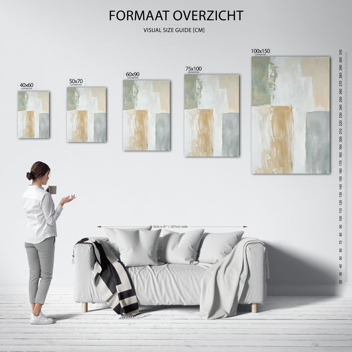 Rustige kleurencompositie Kunstwerk