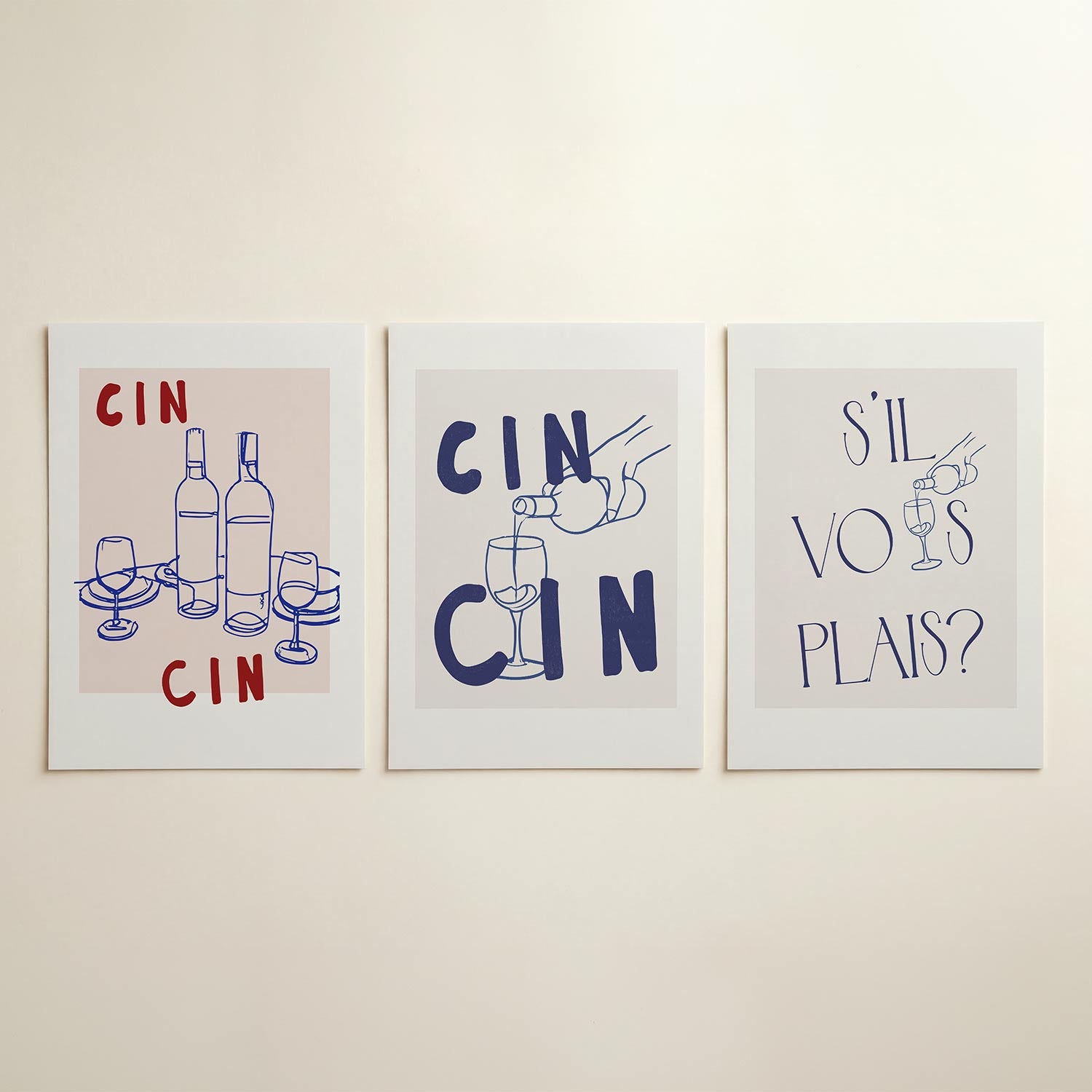 Lijnen en glazen Posterset