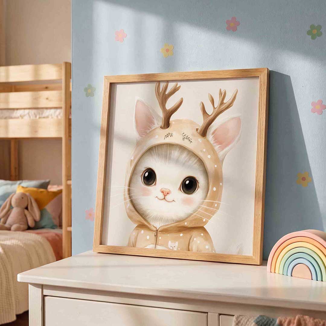 Kat met gewei Poster