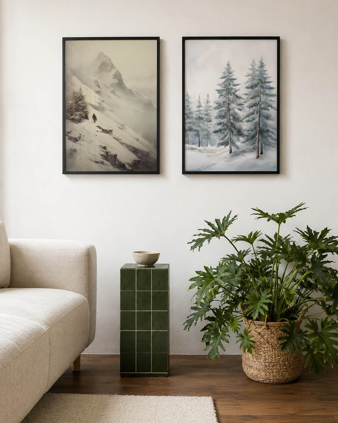 Berglandschap in mist Posterset