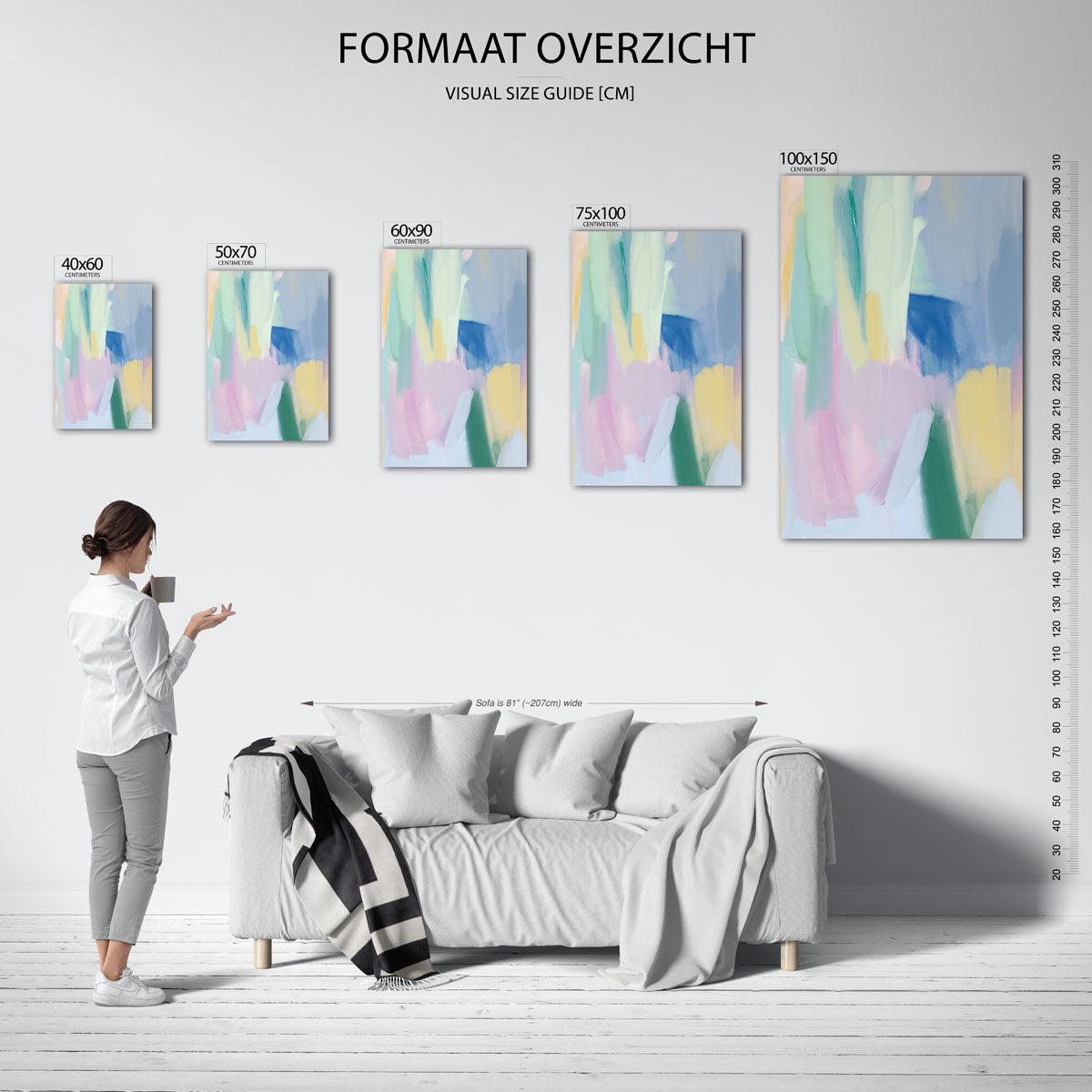 Kleurrijke vegen Kunstwerk