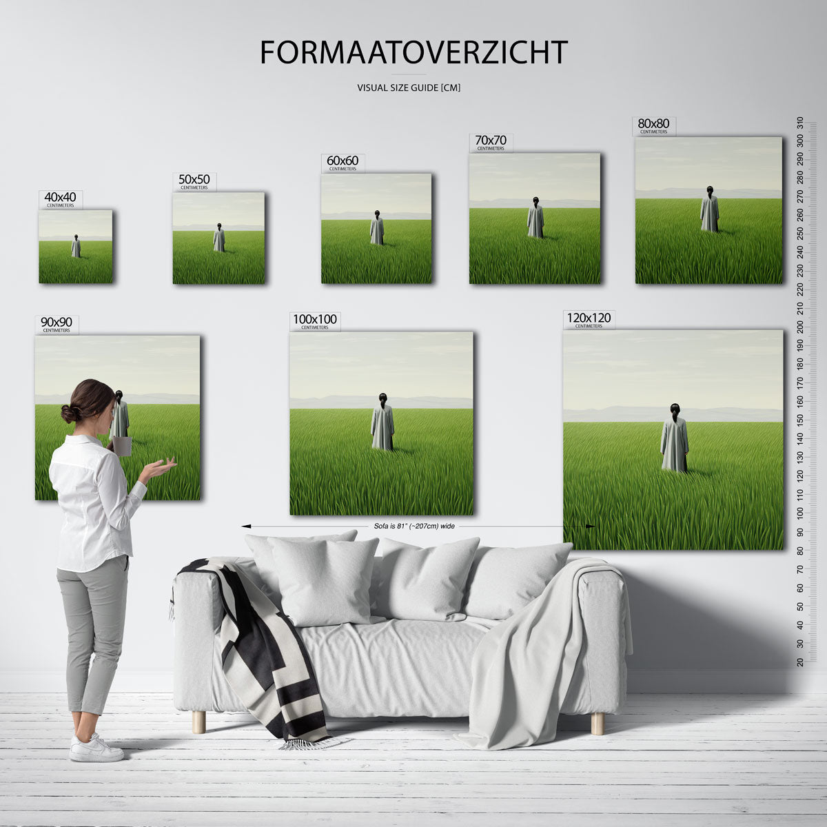 Persoon in grasveld Poster