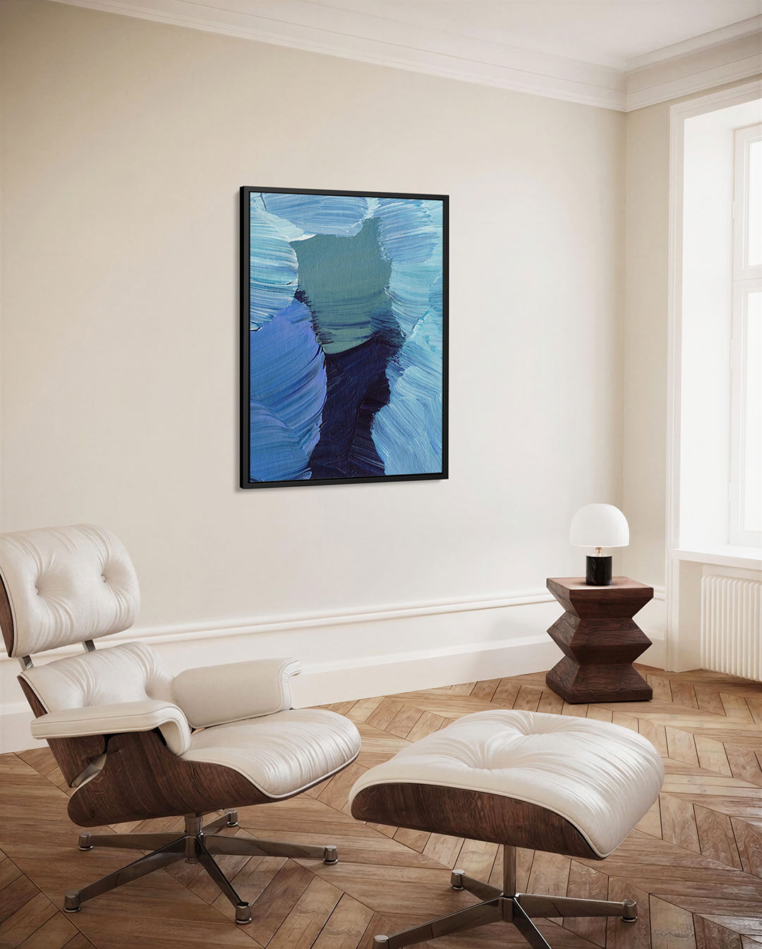 Dynamische blauwtinten Kunstwerk