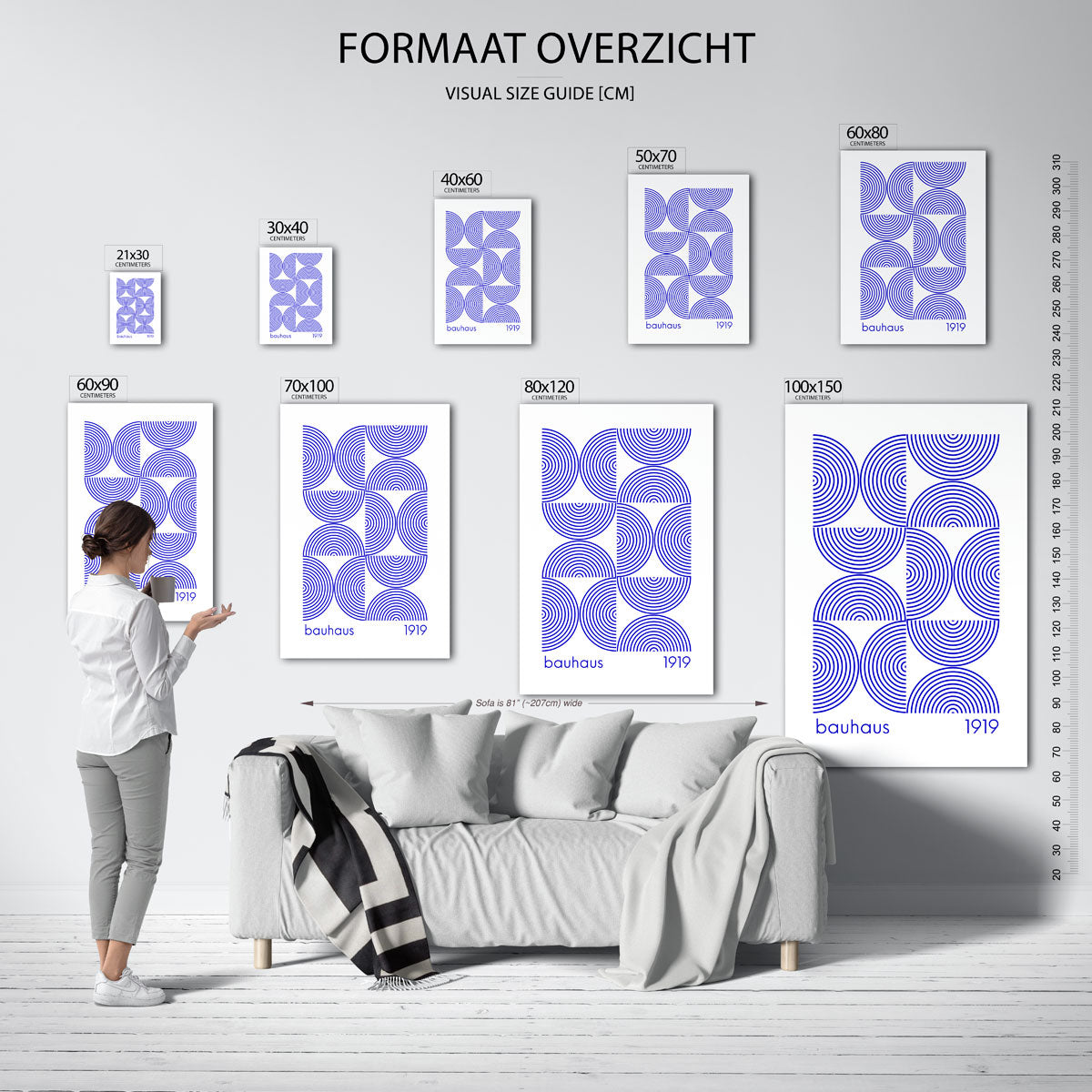 Cirkelritme blauw Poster