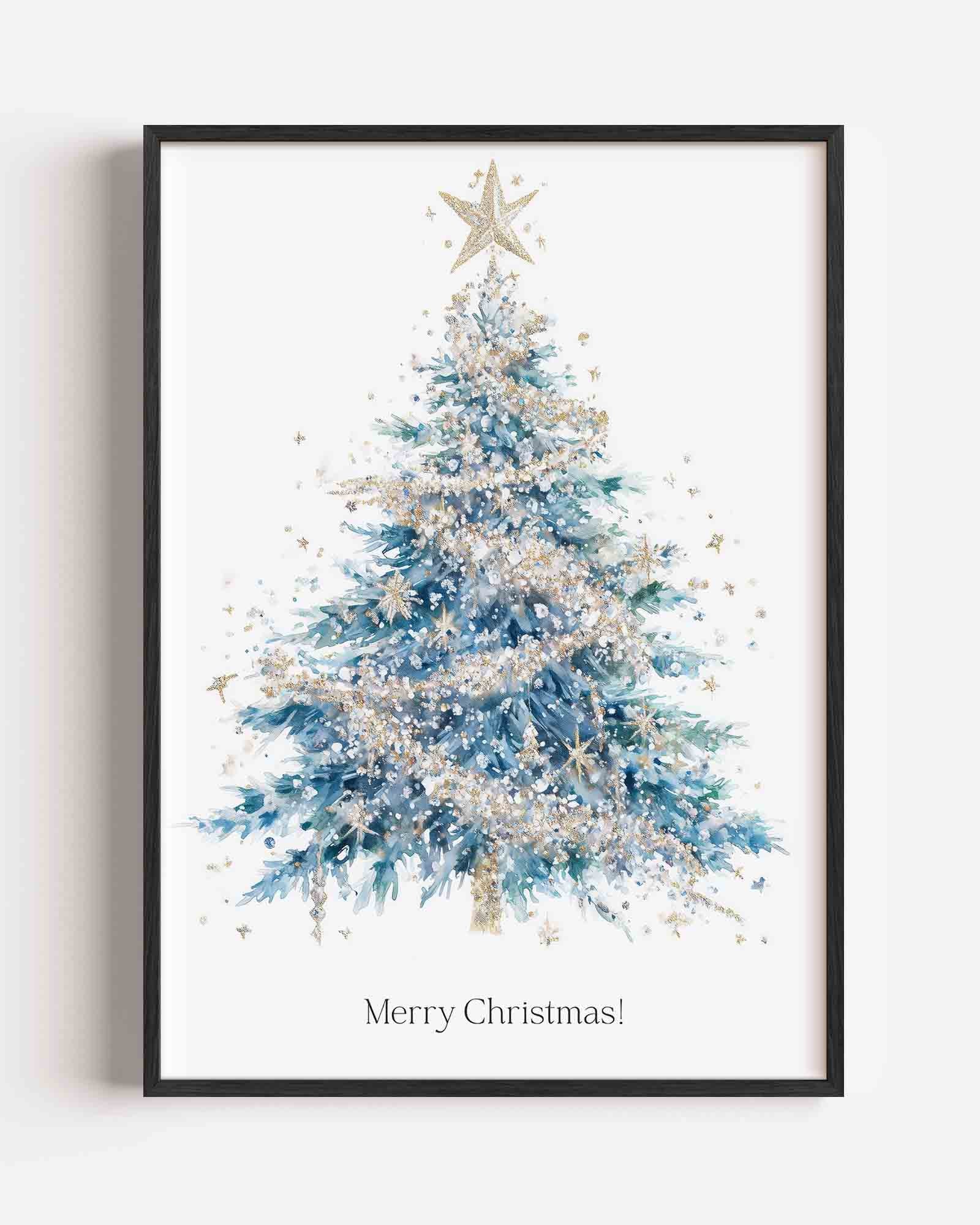 Kerstboom met ster Poster