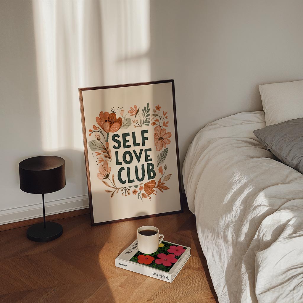 Self Love Club Bloemenposter-WallArtistic