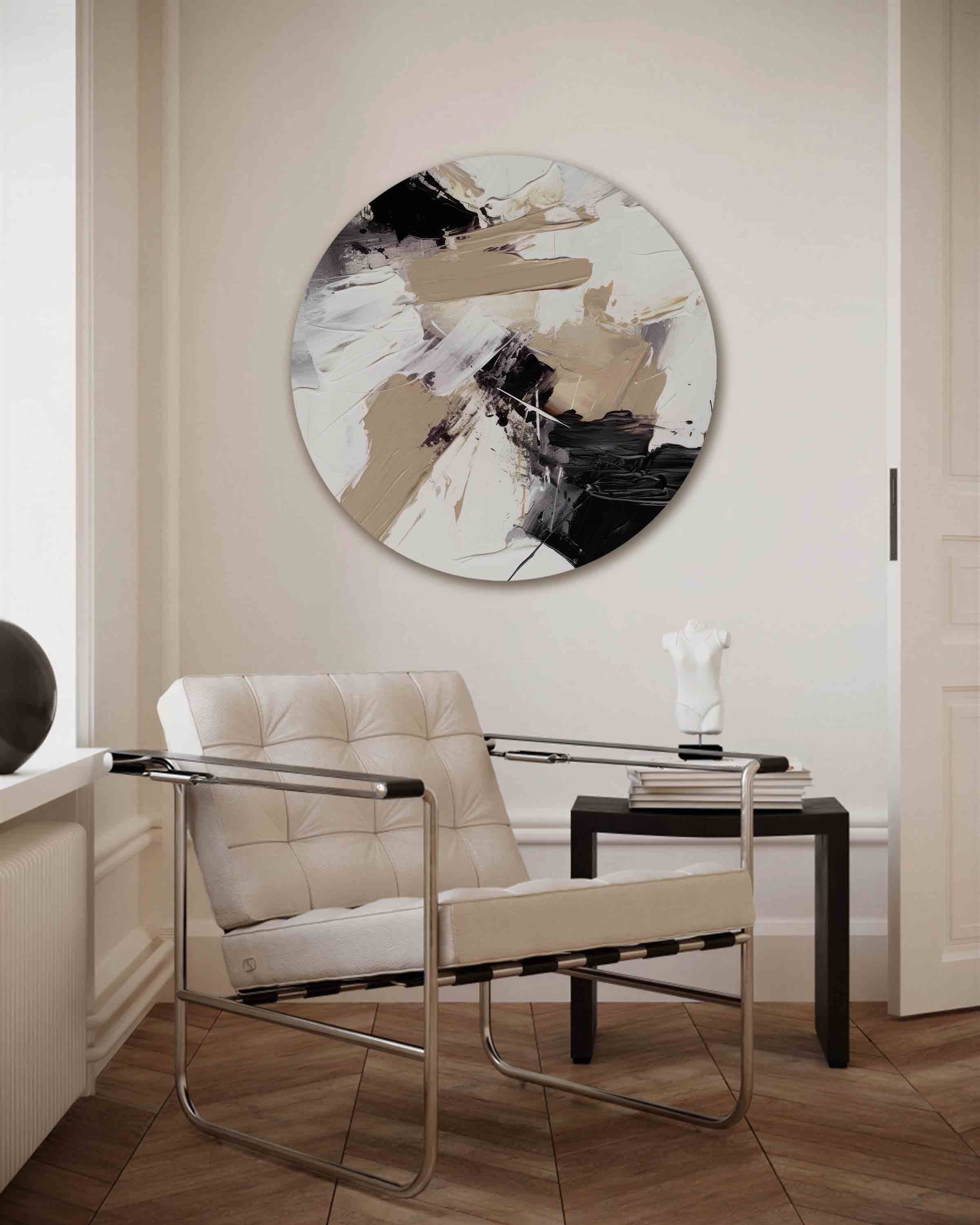 Abstracte beige Muurcirkel