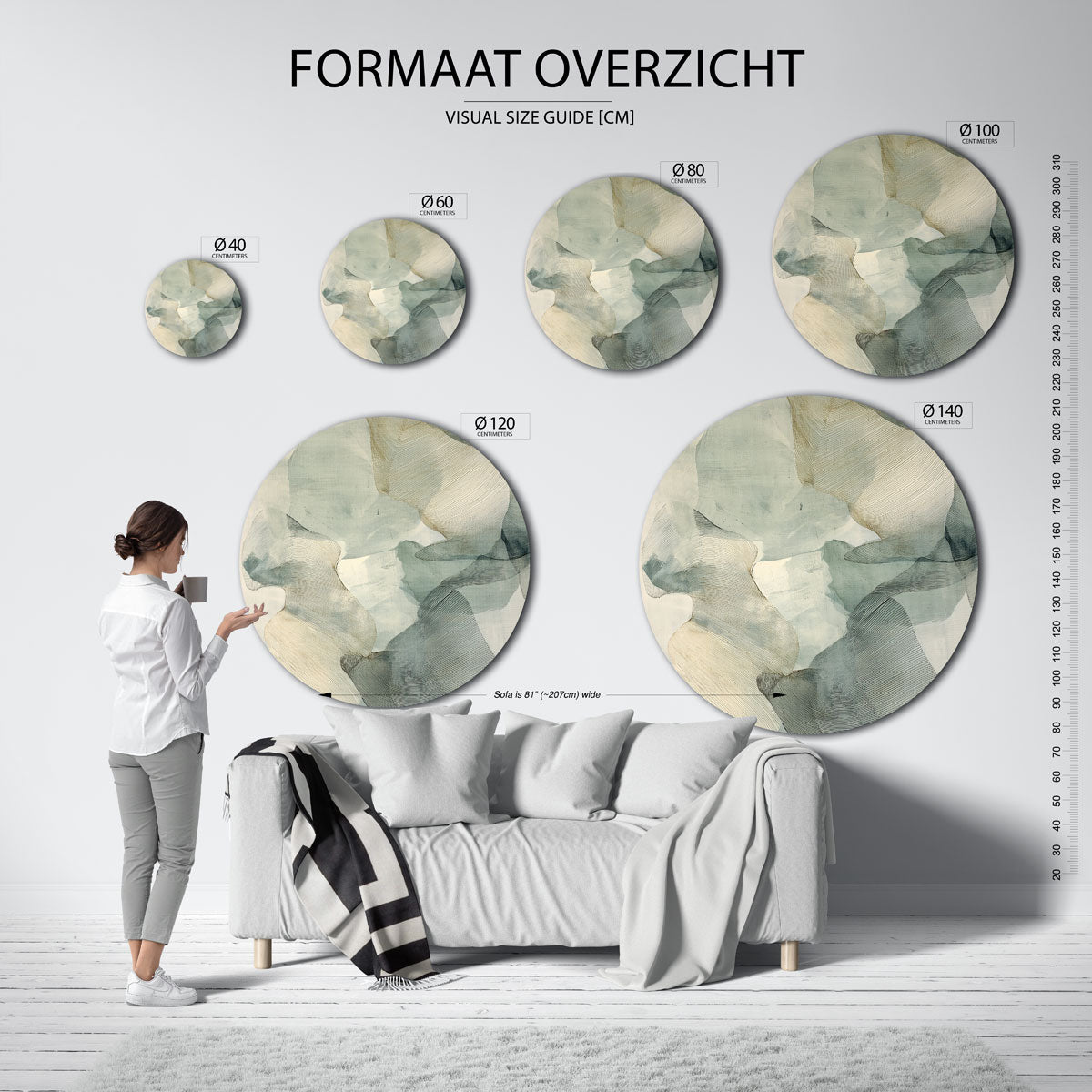 Abstracte vormen Muurcirkel
