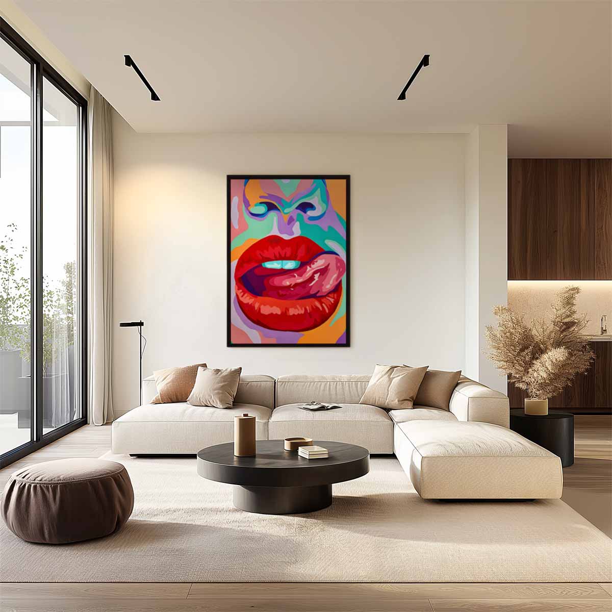 Kleurrijke Expressie van Verlangen Kunstwerk-canvas-dibond-plexiglas-wanddecoratie-WallArtistic