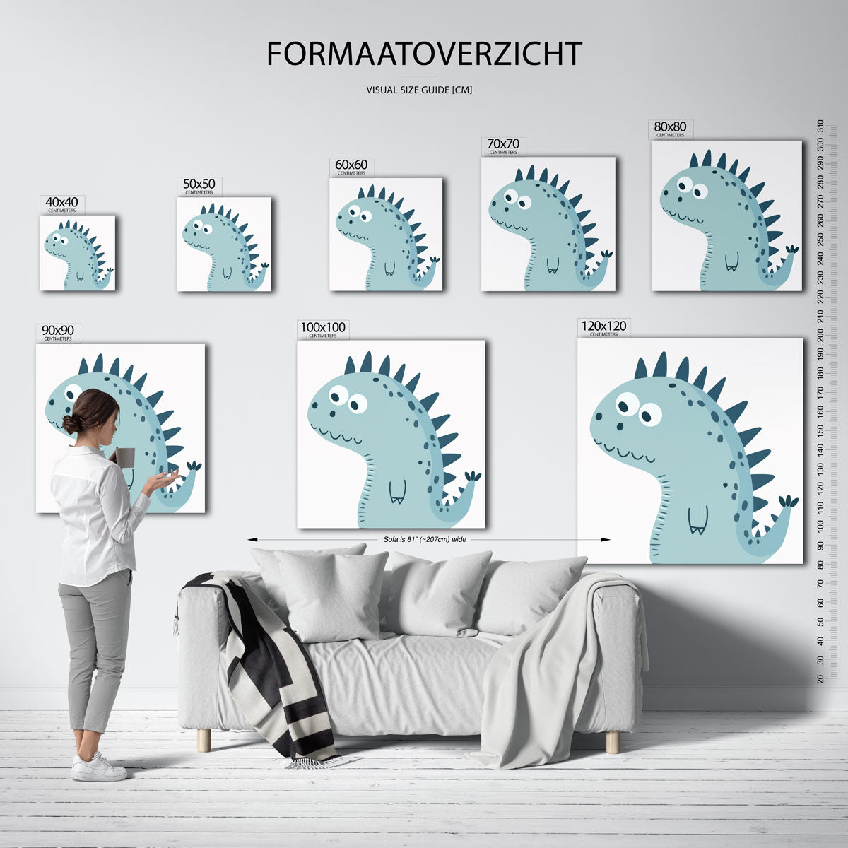 Blauwe dinosaurus Poster