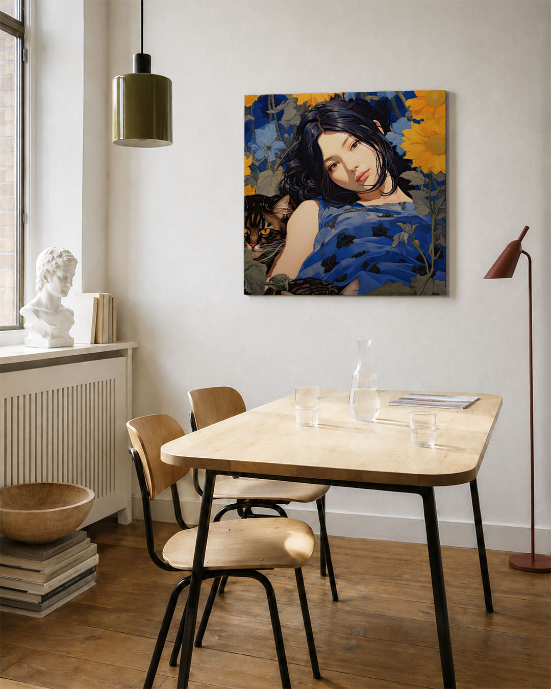 Dromerige bloemenportret Kunstwerk